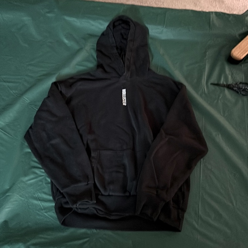 Hol lister black hoodie with white text